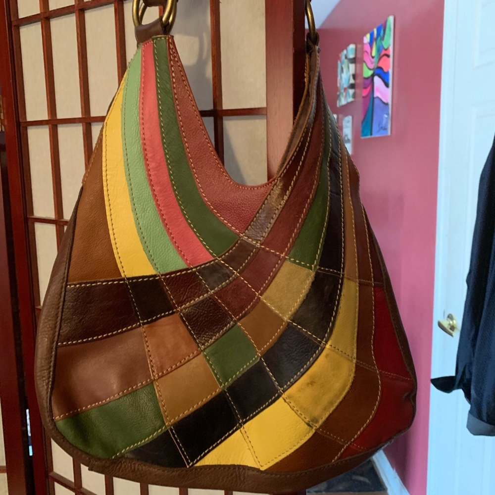 Multi color hobo bag